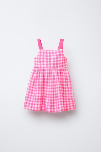 Textured Printed Dress with Bow