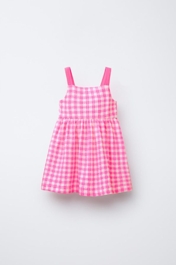 Textured Printed Dress with Bow