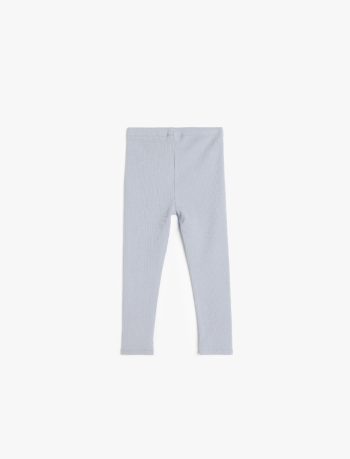 Girls' Cotton Basic Long Leggings with Elastic Waist