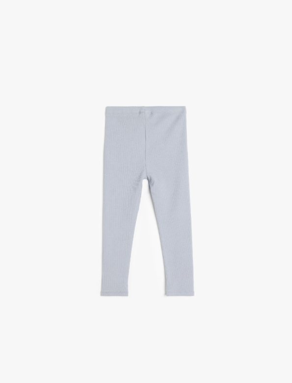 Girls' Cotton Basic Long Leggings with Elastic Waist