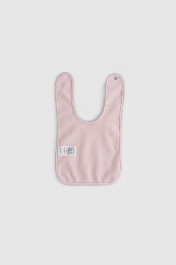 Set of 2 Waterproof Pink - Ecru Baby Bibs