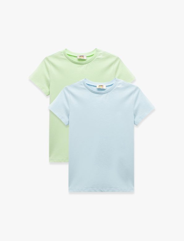 Girls' Short Sleeve Cotton Crew Neck T-Shirt Set