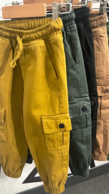 Gold Class Kidswear Elastic Waist Cargo Pocket Jogger Pants for Boys