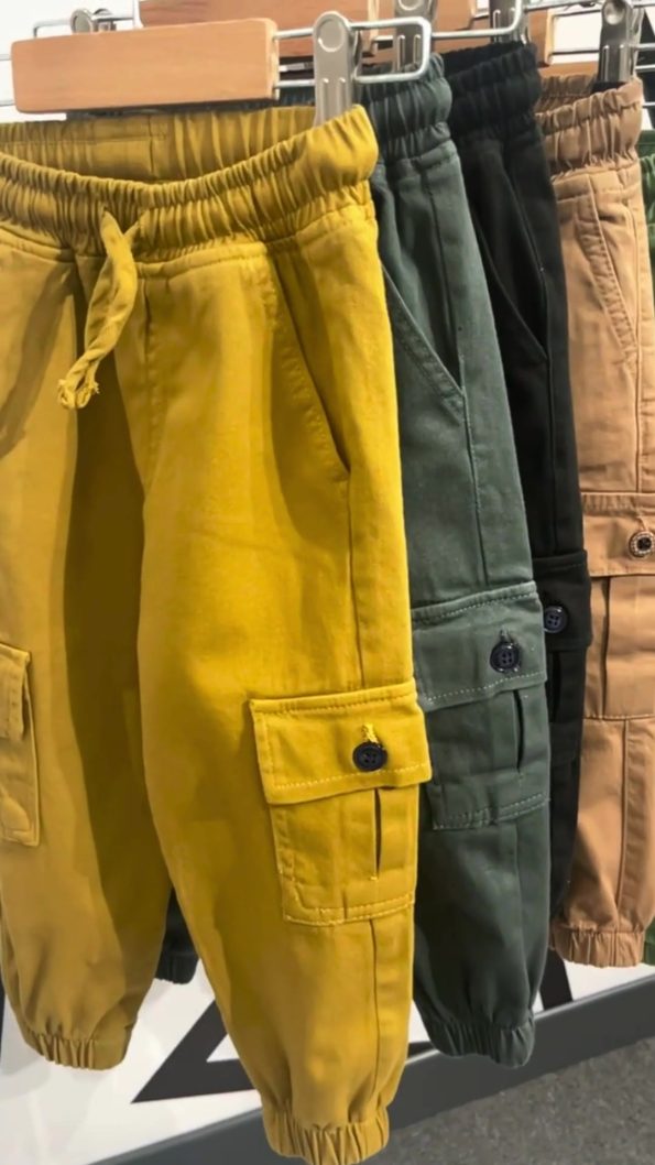 Gold Class Kidswear Elastic Waist Cargo Pocket Jogger Pants for Boys