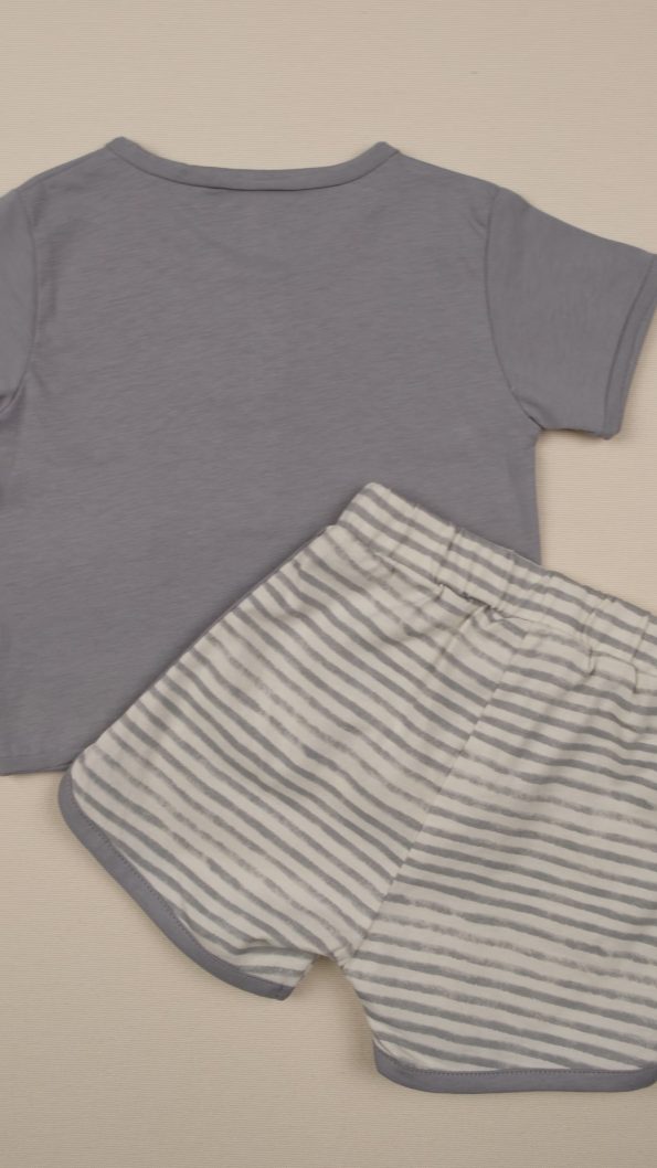 Minipodium Baby Boy Button Pocket T-shirt and Shorts Summer Set