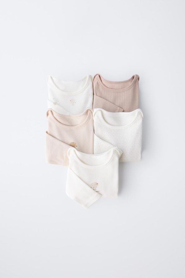 5-Pack Chick Print Bodysuits