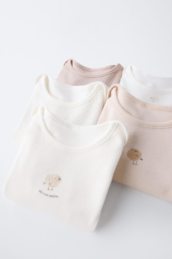 5-Pack Chick Print Bodysuits