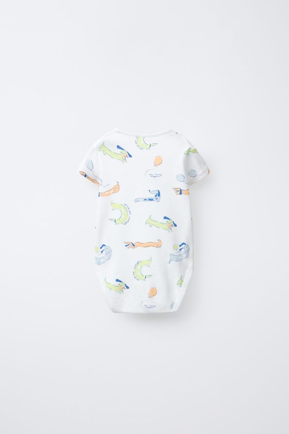 5-Pack of Puppy Print Bodysuits