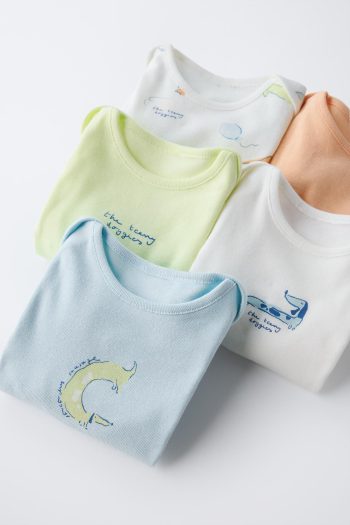 5-Pack of Puppy Print Bodysuits