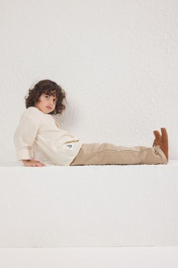 Trendyolmilla Kids Beige Boys' 100% Cotton Balloon Fit Elastic Waist Trousers