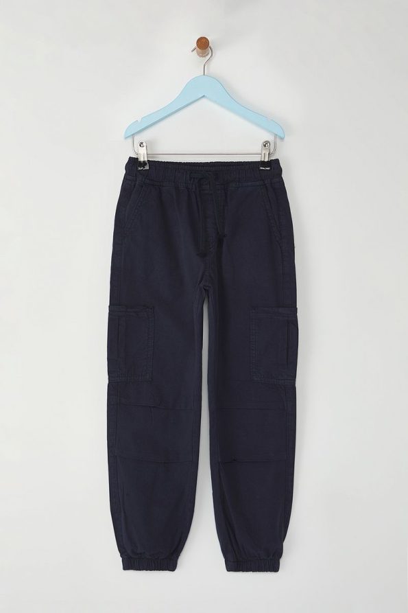 Trendyolmilla Kids Navy Blue Boys Cotton Pocket Detail Elastic Denim Pants