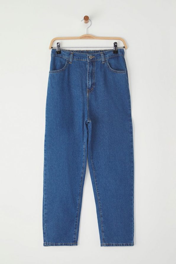 Trendyolmilla Kids Blue Balloon Fit 100% Cotton Elastic Denim Jeans