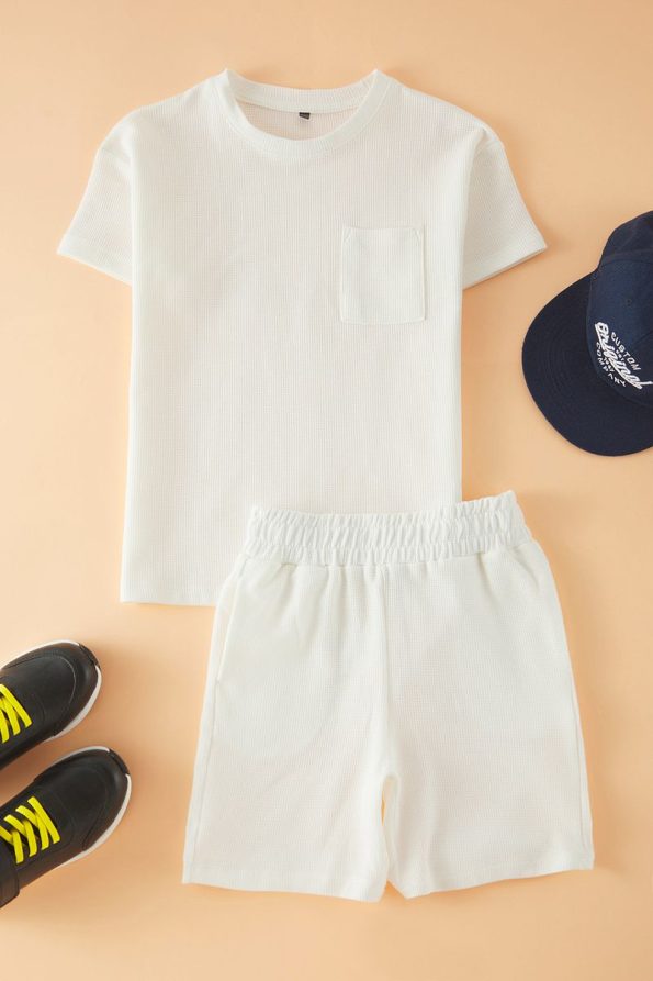 Trendyolmilla Kids Cream Cotton Basic Short and T-Shirt Set