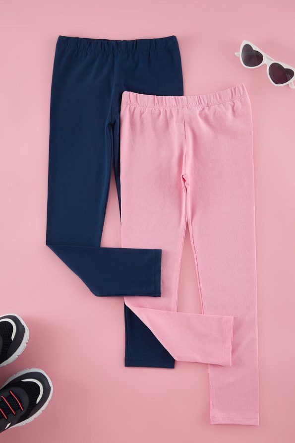 Trendyolmilla Kids Indigo-Pink Cotton Leggings for Girls
