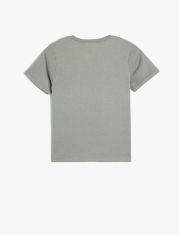 Boys' Cotton Short Sleeve T-Shirt with Slogan Print
