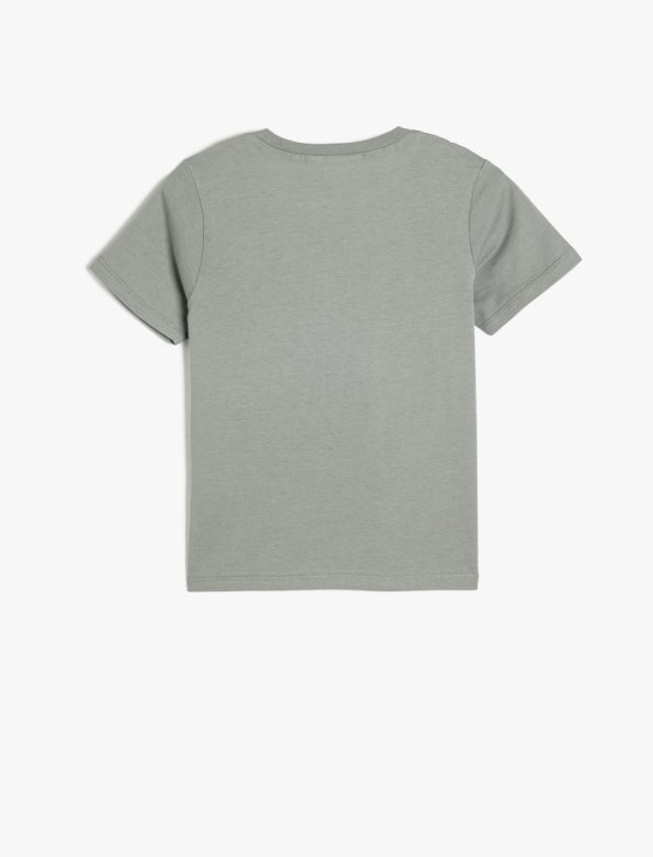 Boys' Cotton Short Sleeve T-Shirt with Slogan Print