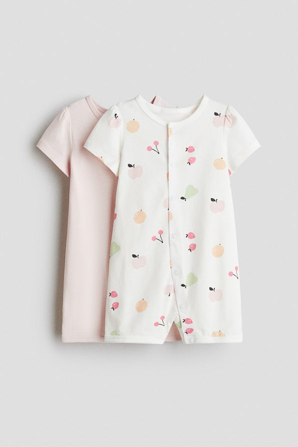 2-Pack Cotton Jersey Romper Pajamas