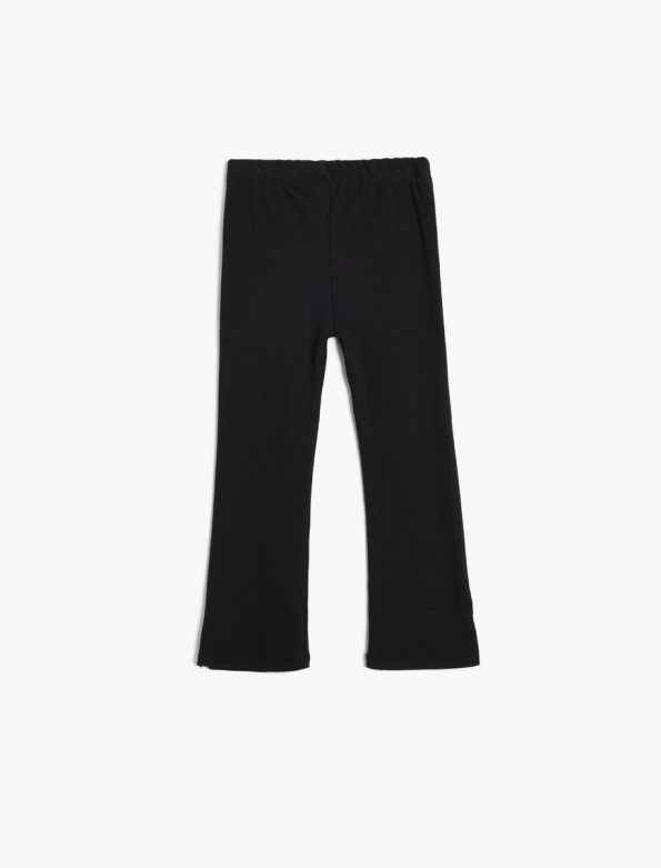 Girls' Basic Spanish Flare Leggings with Pocket and Slit Detail