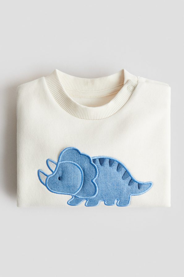 Patterned Fleece Lined Sweatshirt