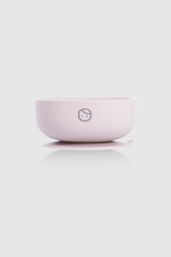 Silicone Vacuum Pink Feeding Plate and Fork Spoon Set