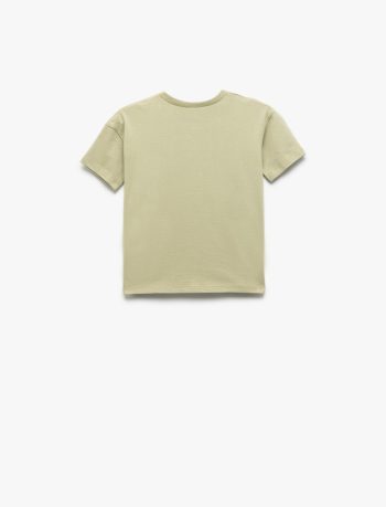 Boys' Cotton Short Sleeve Dinosaur Print T-Shirt