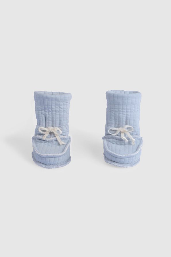 Wellsoft Quilted Blue Baby Booties