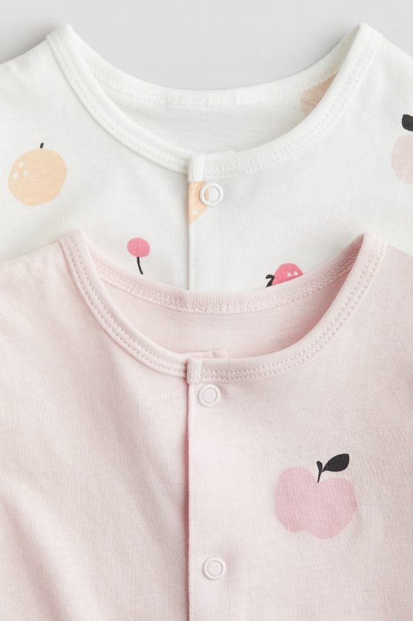 2-Pack Cotton Jersey Romper Pajamas