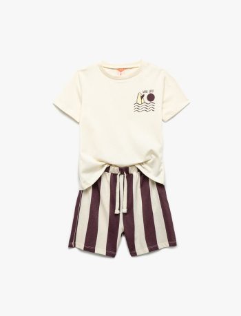 Boys' Printed Short Sleeve Cotton T-Shirt and Shorts Set