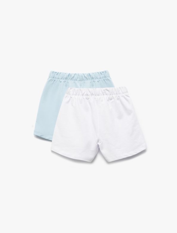 Girls' Cotton Elastic Waist Bermuda Basic 2-Pack Shorts Set