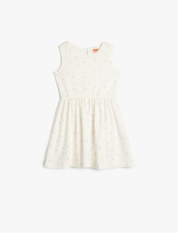 Cotton Sleeveless Polka Dot Dress Set for Baby Girls