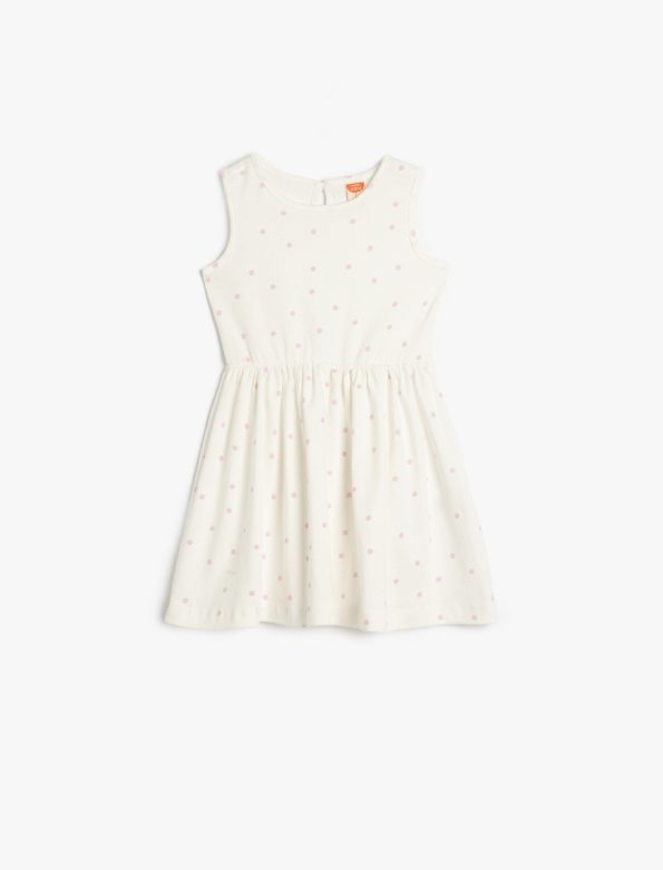 Cotton Sleeveless Polka Dot Dress Set for Baby Girls