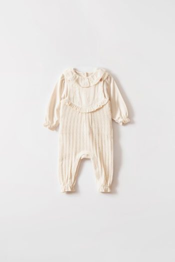 Special Woven Baby Girl Overall with Fisto Collar