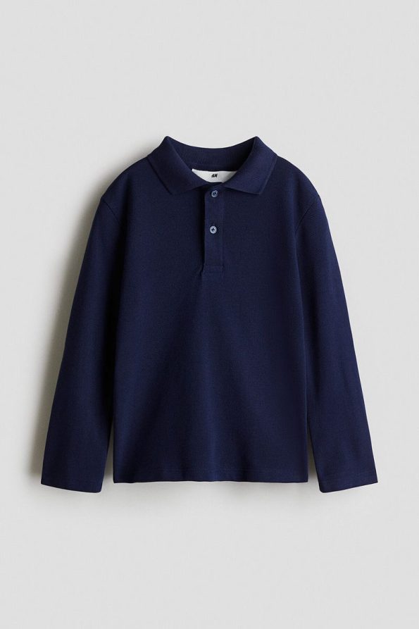 H&M Long Sleeve Cotton Polo Shirt