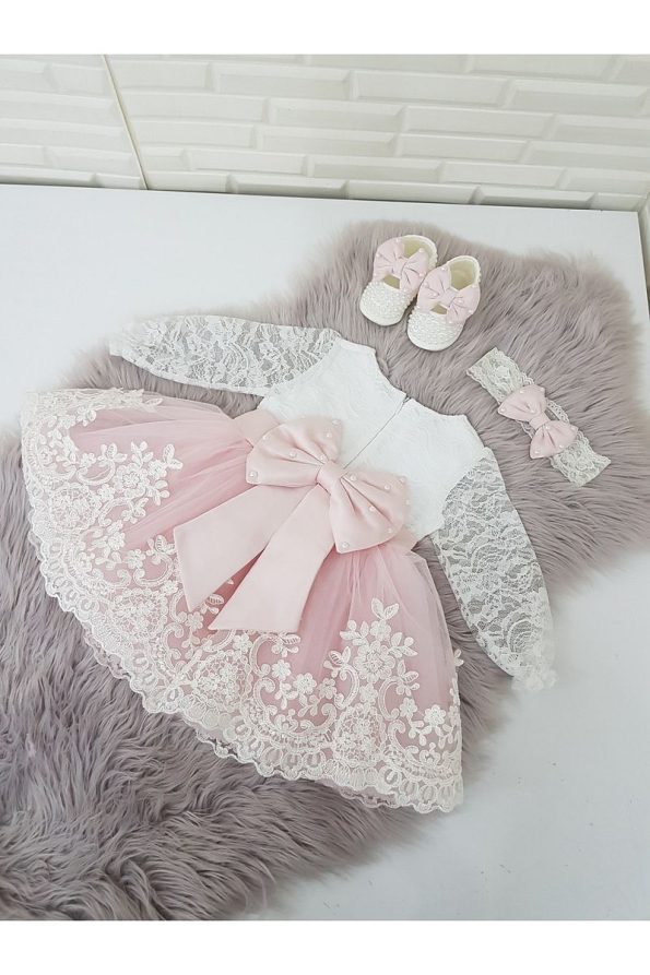 Almira Design Pink French Lace Birthday and Mevlut Dress Set