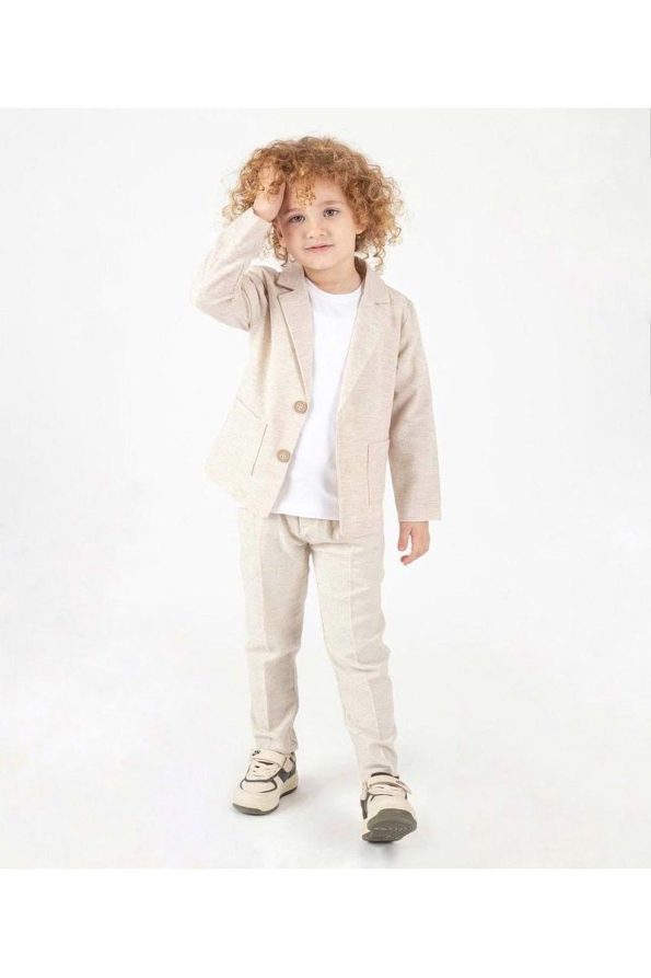 Boys' Linen Suit with Jacket and T-Shirt