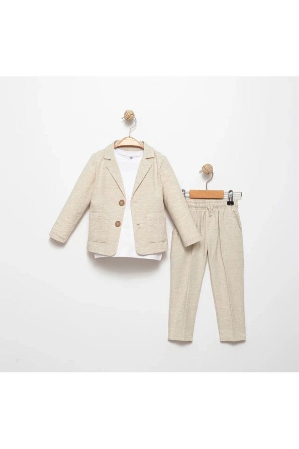 Boys' Linen Suit with Jacket and T-Shirt