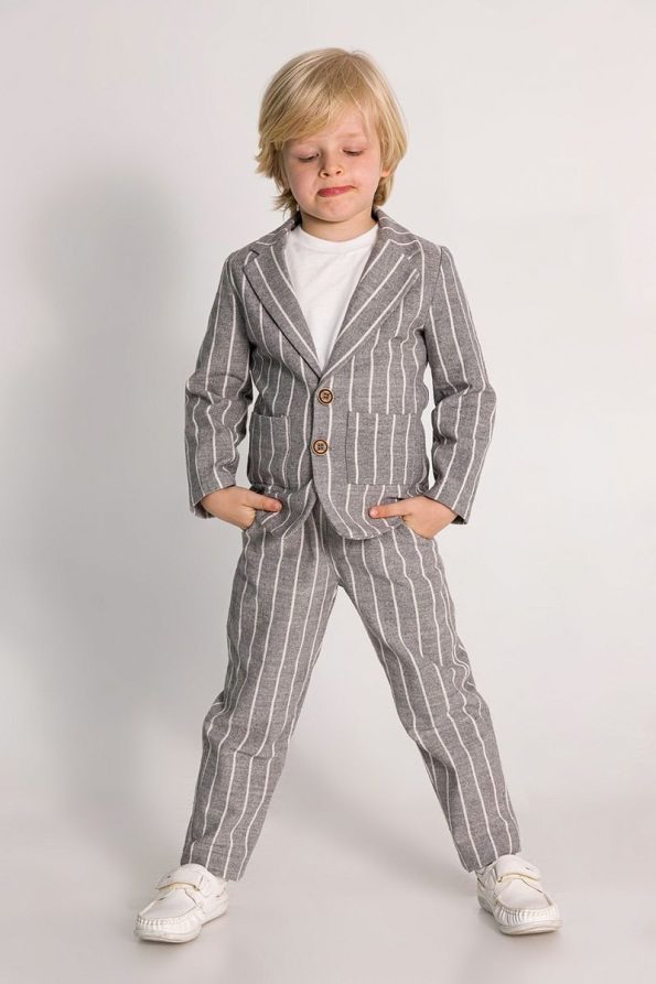 DMB BOYS & GIRLS Premium Summer Linen Boys' 3-Piece Suit