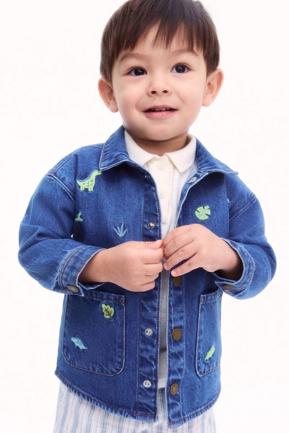 Embroidered Denim Shirt Jacket