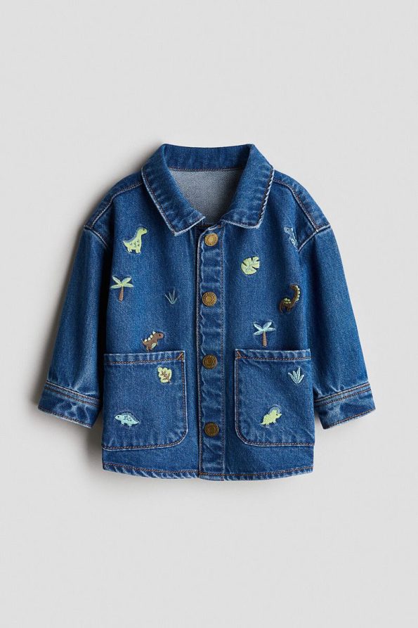 Embroidered Denim Shirt Jacket