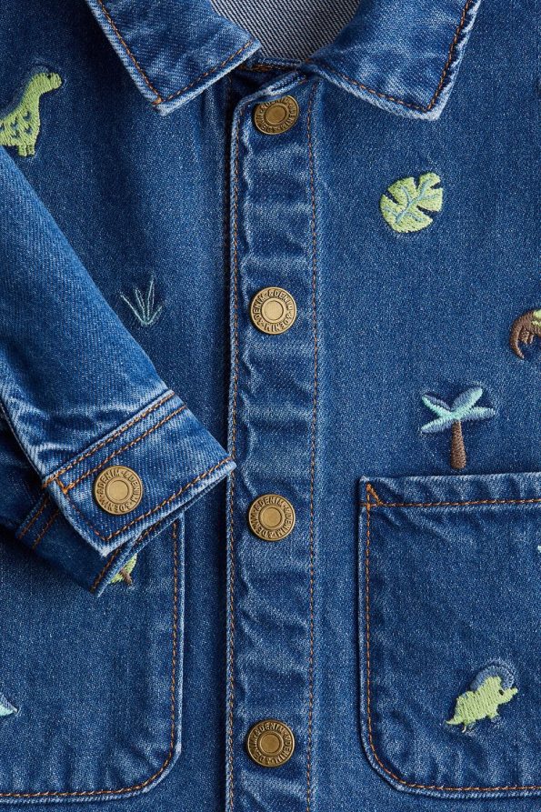 Embroidered Denim Shirt Jacket