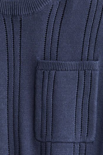 H&M Textured Cotton Knit T-Shirt