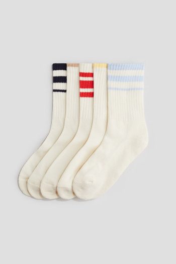 H&M Set of 5 Ribbed Terry Socks