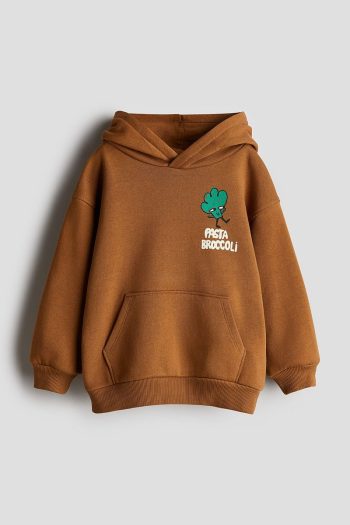 H&M Printed Detail Hooded Top