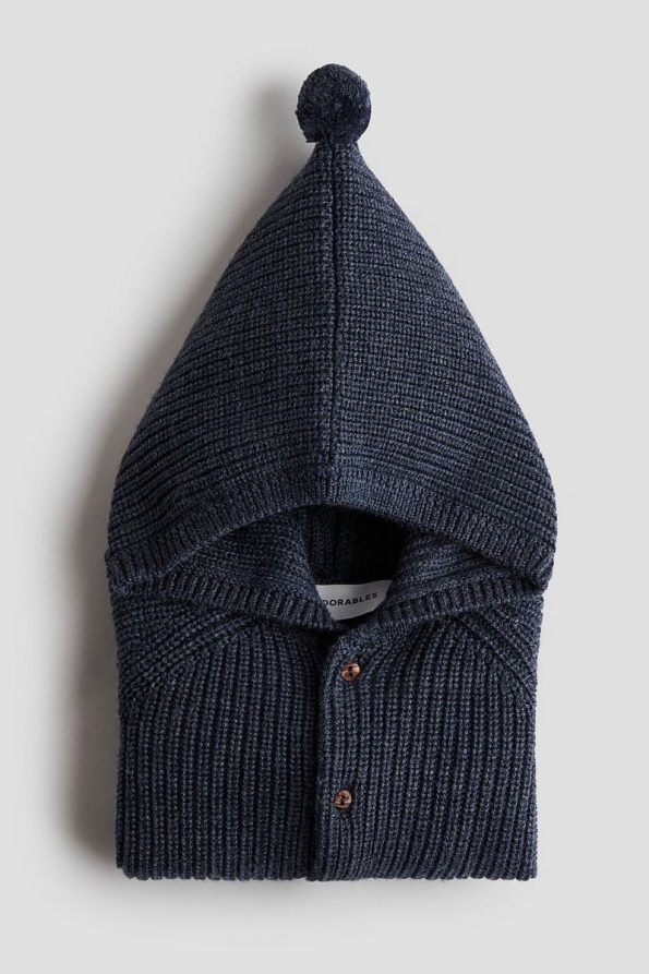 H&M Hooded Wool Knit Cardigan