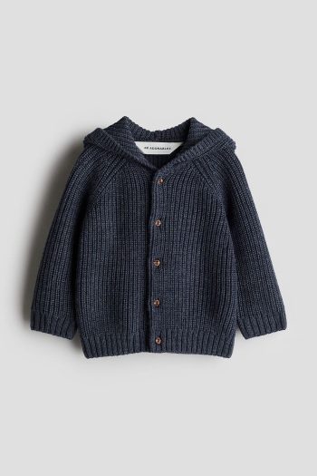 H&M Hooded Wool Knit Cardigan