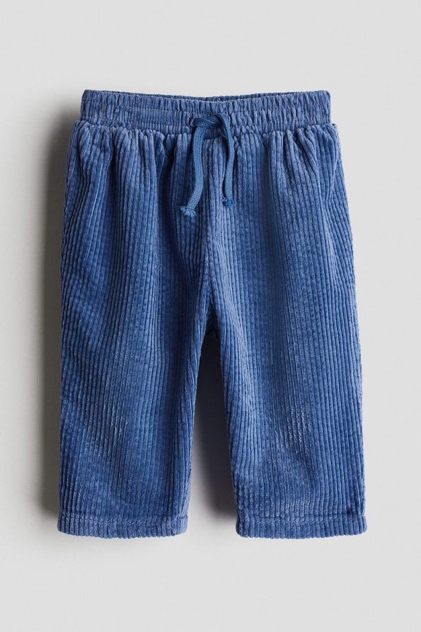 H&M Cotton and Ribbed Velvet Jogger Pants