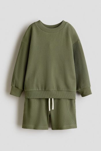 H&M 2-Piece Honeycomb Textured Cotton Set
