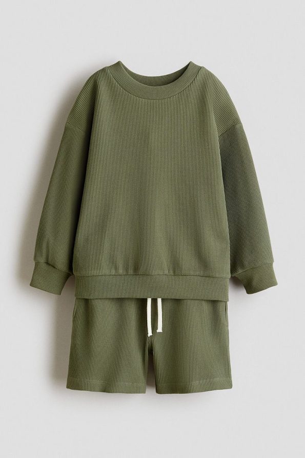 H&M 2-Piece Honeycomb Textured Cotton Set