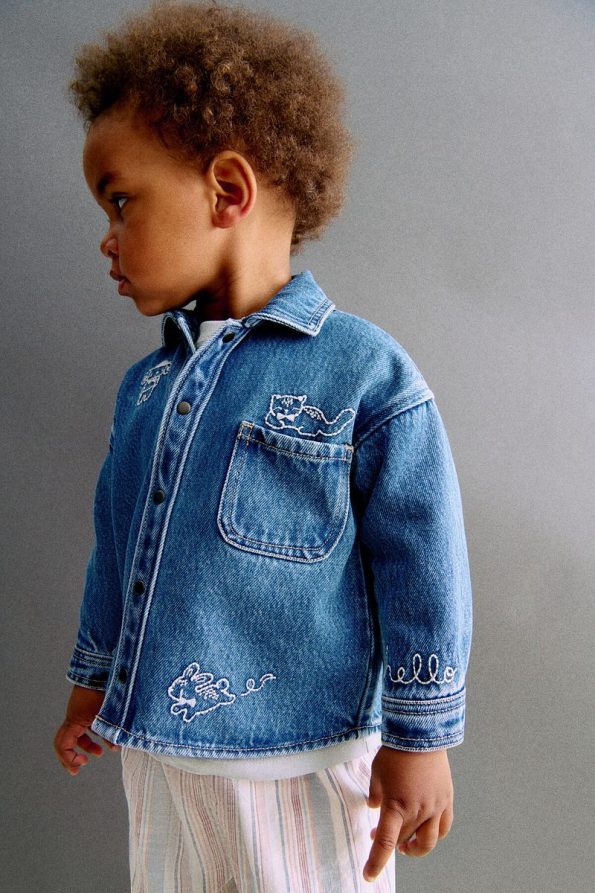 Embroidered Denim Overshirt