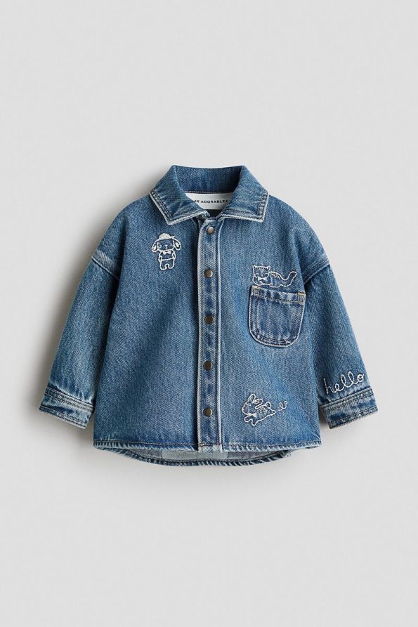 Embroidered Denim Overshirt